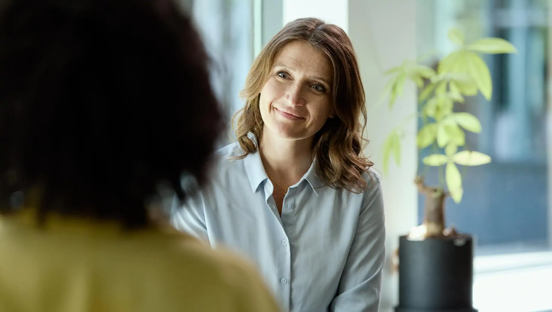 woman smiling