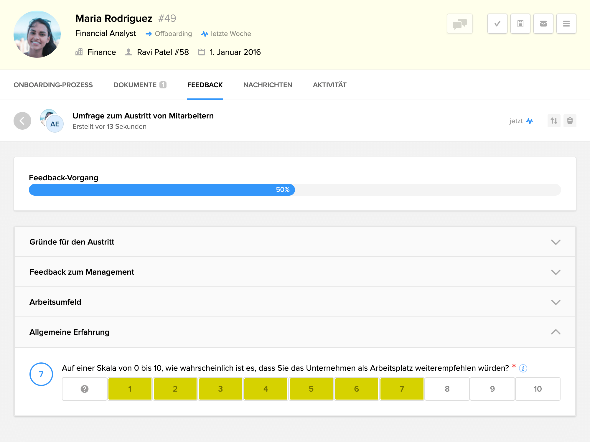feedback module emply people