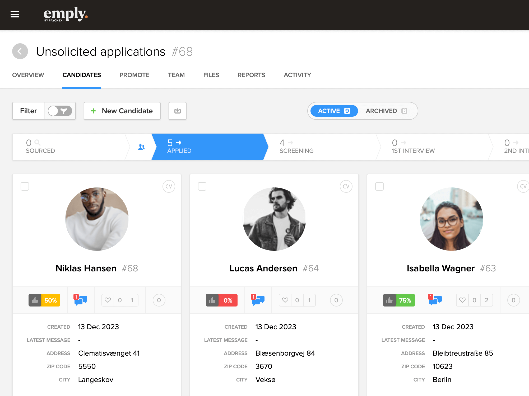 candidate module emply people