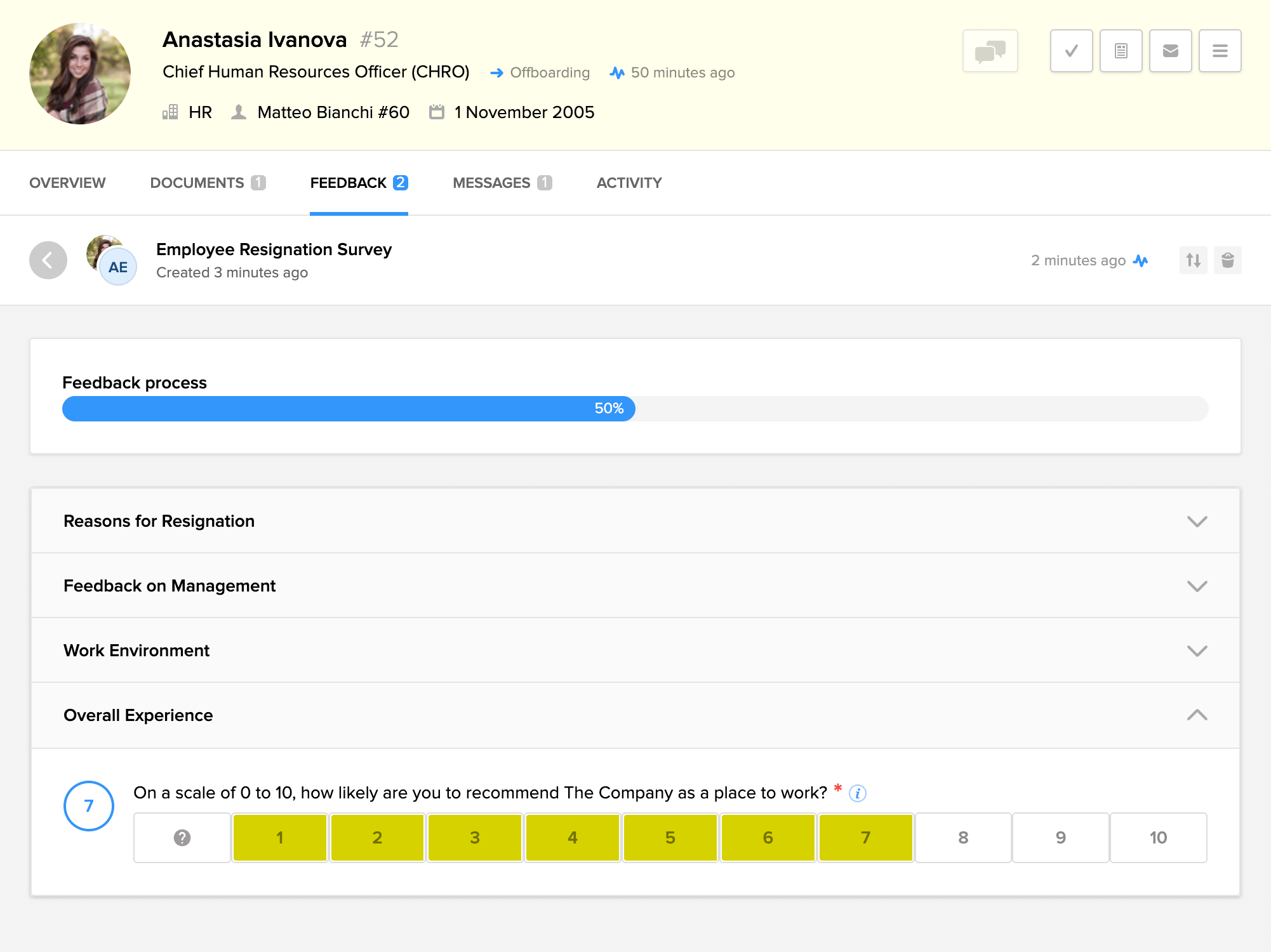 feedback module emply people