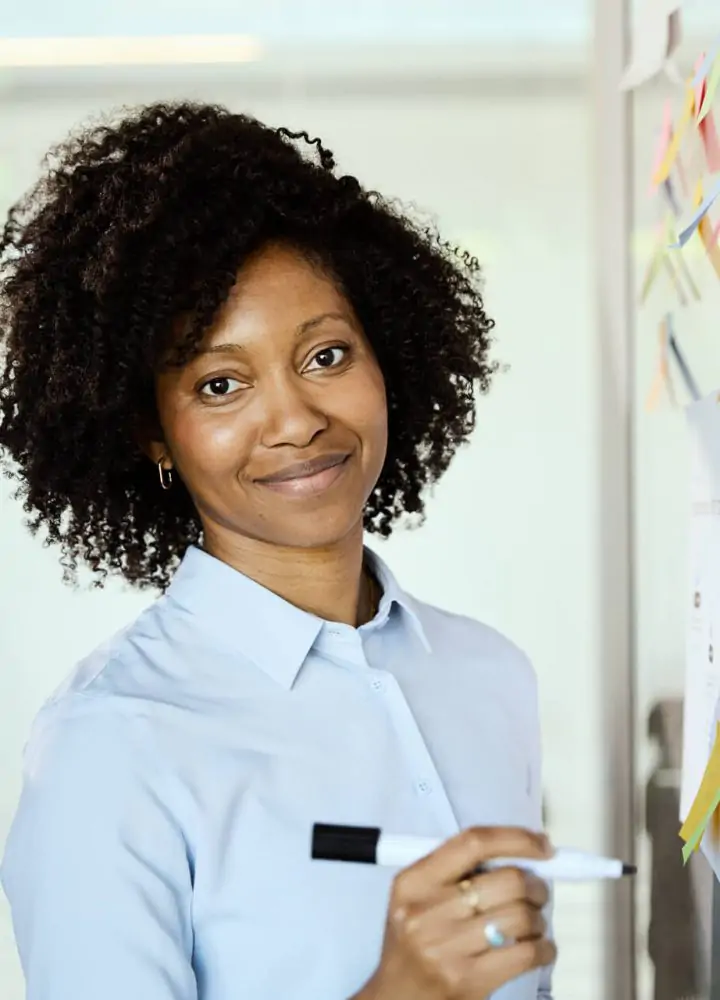 woman explaining something